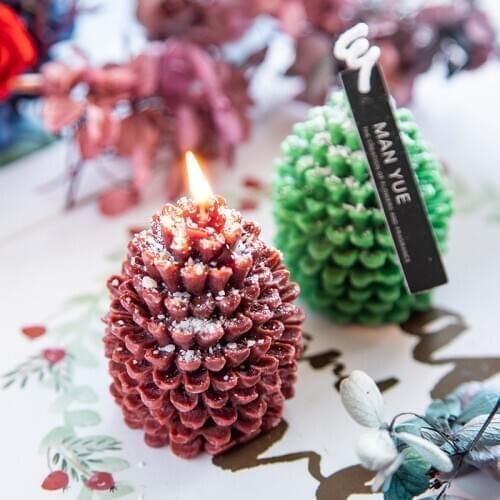 3D Christmas Pine Cone Silicone Candle Mold Aromatherapy Soap Mould For Candle Making Chocolate Cake Decoration Tools