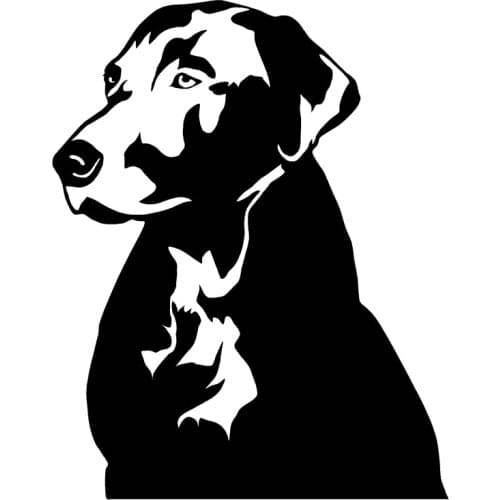 40617# Die-Cut Vinyl Decal Black Labrador Head Car Sticker Waterproof Auto Decors on Car Body Bumper Rear Window
