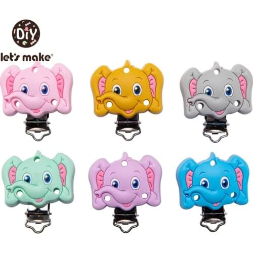 Lets Make 5pc Macaron Silicone Beads Pacifier Clip Leopard Making Baby Teething Necklace Accessories Clip Nipple DIY Bead Tool