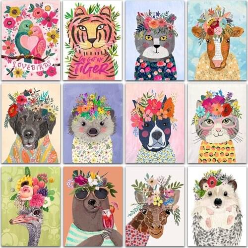 5D DIY Diamond Painting Kit Paint animal dog cat tiger rabbit pig ostrich Full Square&Round embroidery mosaic Cross stitch decor