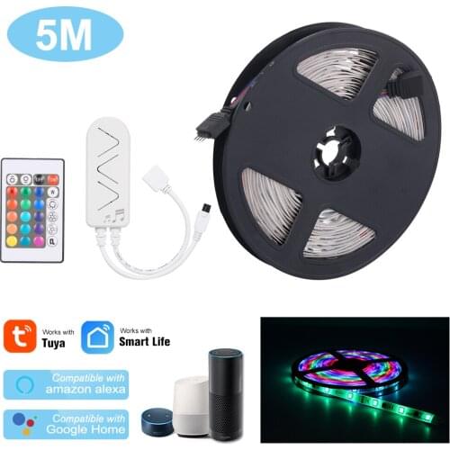 5m WIFI LED Strip Lights Kit 5050 RGB Tuya APP Remote Control Smart Light Strip Compatible With Amazon Alexa Google Home