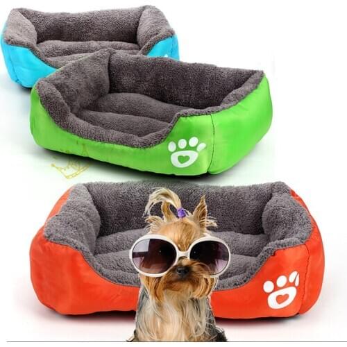 Large Pet Cat Dog Bed MultiColor Warm Cozy Dog House Soft Paw Pattren Dog Baskets Mat Autumn Winter Waterproof Kennel