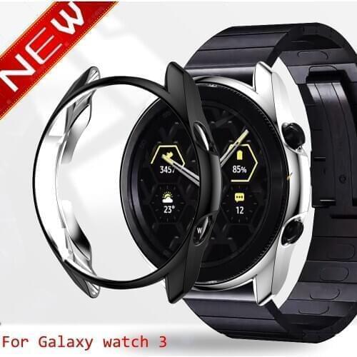 Case cover for samsung Galaxy Watch 3 46mm 42mm Gear S3 screen protector soft TPU plated All-Around protective face shell frames