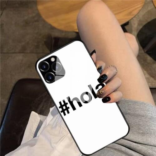 HOLA Phone Case Glass Phone Case For iphone 12 11 Pro Max XS XR X 8 7 Plus SE2 Case
