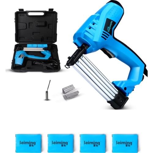 220V Electric Nail Gun Framing Nailer Home Woodworking Straight Nail U-Shaped Nail Dual-use Electric Staple Gun + 2100PCS Nails