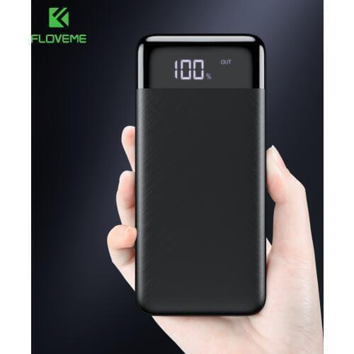 FLOVEME 10000mAh Power Bank LED Display Dual USB Mi PowerBank External Battery Pack Portable Charger Poverbank For iPhone Xiaomi