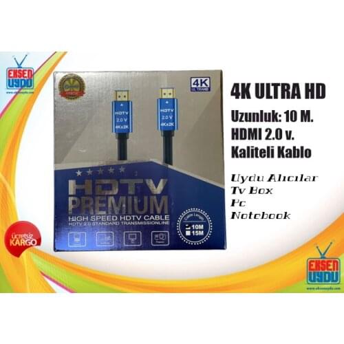 4K HDMI CABLE 2.0 FAST 3D GOLD END 10Metre Very Good Quality 4K Hdmi