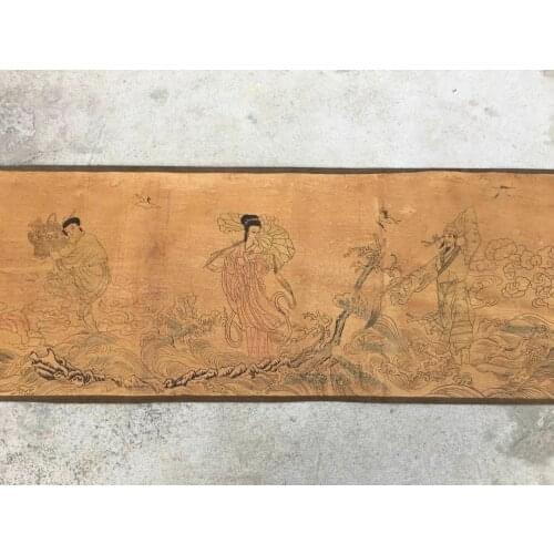 China old painting calligraphy long scroll painting Eight Immortals scroll
