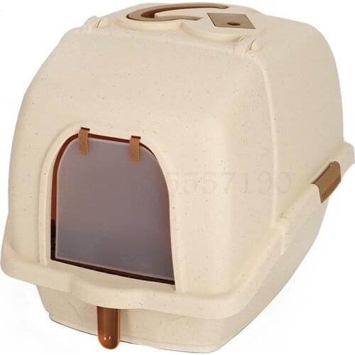 Cat Litter Box Double-layer Anti-spatter Extra Large Cat Toilet Cat Supplies Deodorizing Fully Closed Pine Cat Feces Basin