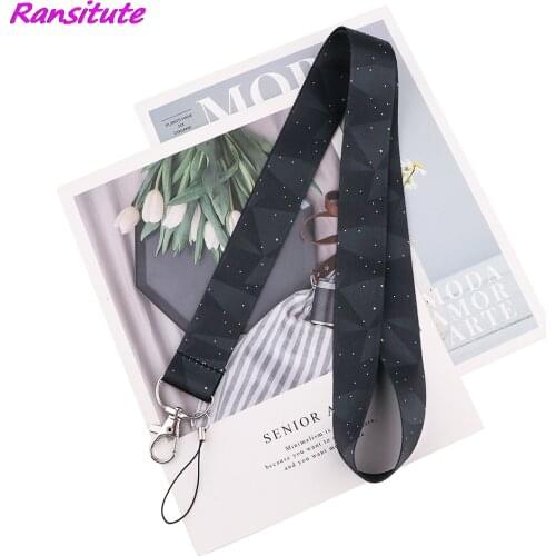 Ransitute R1937 Starry Stars Diamond Shape Creative Lanyard For Keys ID Card Gym Phone Straps USB Badge Holder DIY Hang Rope