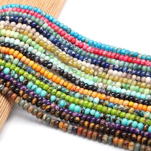 Hot Sale Charm Abacus-shaped semi-precious stones beads Natural Stone Beads Making for Jewelry DIY Bracelet Necklace size 4x6mm