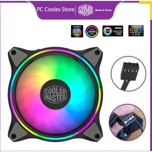 Cooler Master MF140 HALO ARGB 14cm RGB 5V/3PIN Computer Case Quiet PWM Fan PC CPU Cooler Water Cooling 140mm Replaces Fans
