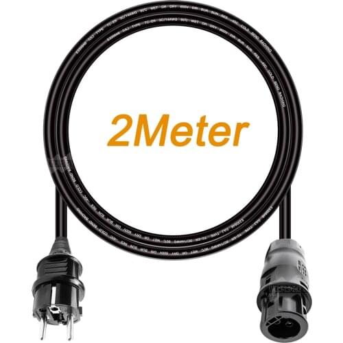 Mars Rock 2M or 5M 14 AWG AC Power Extension Cord, with 3 Core Connector and EU Plug, TUV UL Approved for Solar Micro Inverter