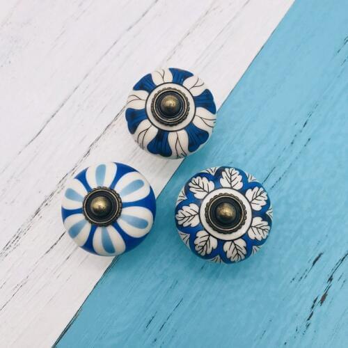6x 40mm Furniture Hardware Door Handle Ceramic Drawer Cabinet Knobs and Handles Knobs Door Cupboard Kitchen Pull Handles