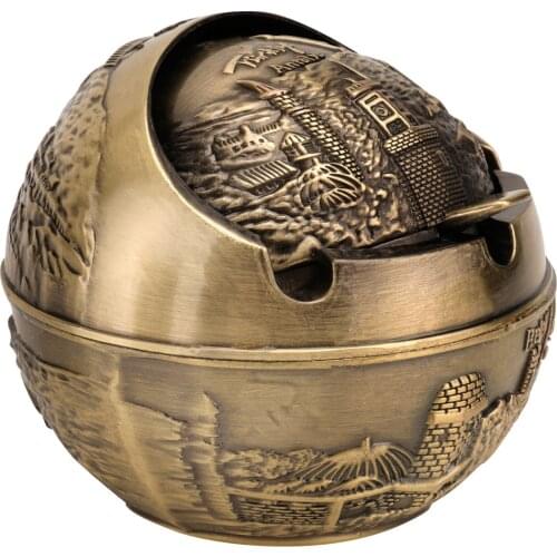 Household Ashtray Storage Metal Nordic Style Ashtray Creative Office Ashtray Cigarette Butt Container for Home Office Room