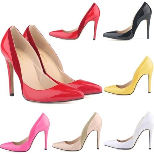 2021 Autumn Shallow Ladies Office Shoes Women Patent Leather Fashion Pumps Pointed Toe High Heel Sexy Party Shoes for Woman 11cm