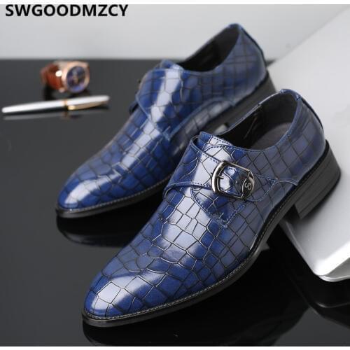 Monk Strap Shoes Men Elegant Leather Shoes Men Formal Wedding Dress Coiffeur Luxury Brand Office Shoes Men Classic Plus Size 48