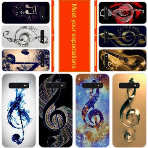 Soft Case for Samsung Note 20 10 9 8 TPU Silicone Cover Pack Note20plus Note10 Bumper Bag Beautiful music note