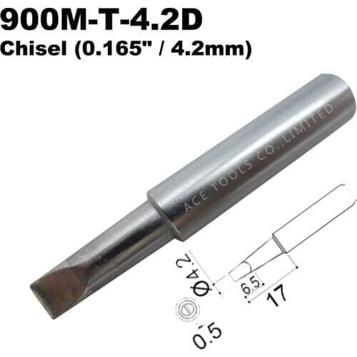 Soldering Tip 900M-T-4.2D Chisel 4.2mm for Hakko 936 907 Milwaukee M12SI-0 Radio Shack 64-053 Yihua 936 X-Tronics 3020 Iron Bit
