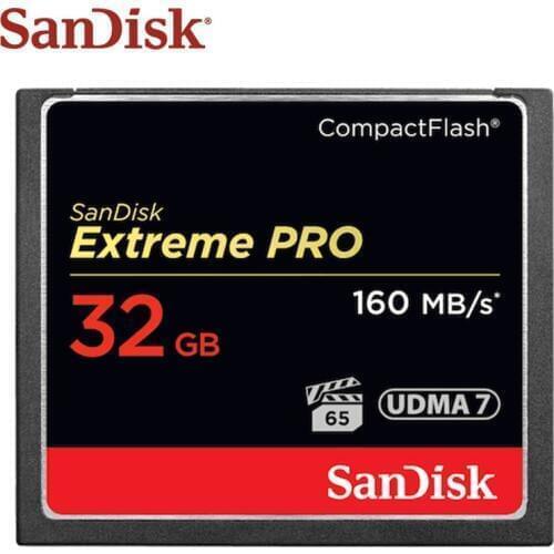 Original Sandisk Extreme Pro Compact Flash Card 32GB 64GB 128GB UDMA 7 CF Card 160MB/s Memory Card For 4K Full HD Camera