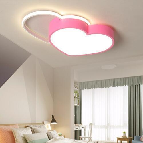 Childrens bedroom led pink heart-shaped ceiling lamps lights restaurant living roomh lighting lamp symbolizes love