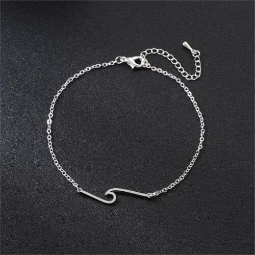 QIMING Ocean Wave Cham Bracelets Women Simple Jewelry Tibetan Vintage Minimalist Fashion Girls Bangle Bracelet