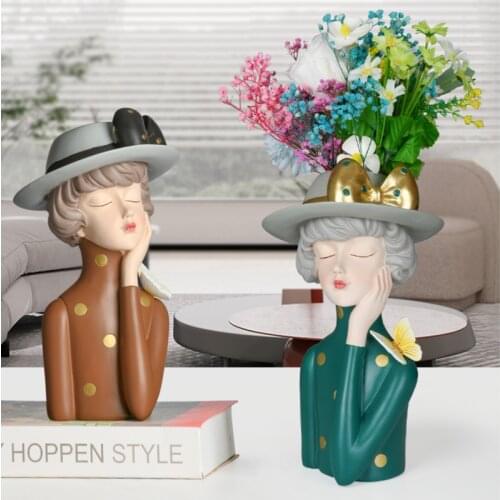 Nordic Light luxury flower bubble girl ornaments creative home decoration accessories Eco-friendly resin desktop adornment