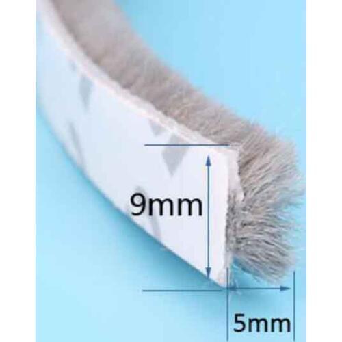 9mm x 5mm Self adhesive dustproof window door draught excluder brush seal strip windproof weatherstrip