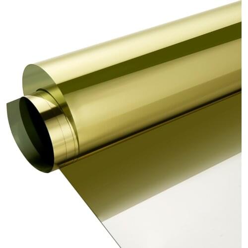 60"x200ft Reflective One Way Window Films Solar Mirror Window Silver Gold Tint Film One Way Privacy Glass Sticker UV Protection