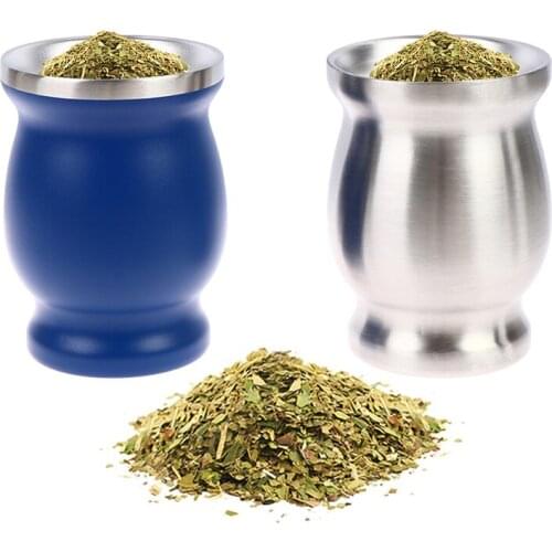 Yerba Mate Cup Stainless Steel 8oz Argentine Yerba Mate Gourd With Bombillas