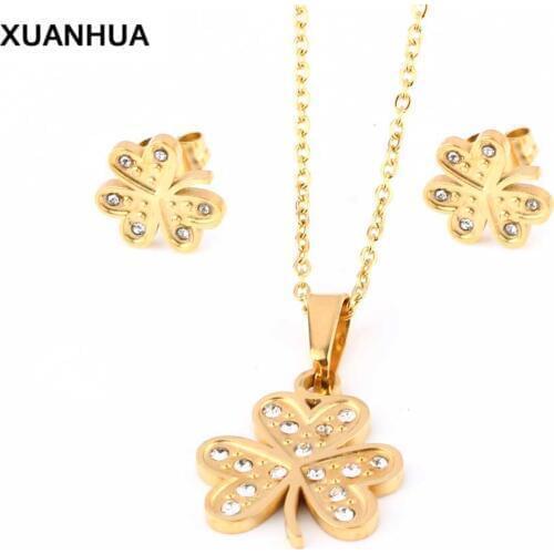 XUANHUA Wholesale Stainless Steel Jewellery Sets For Women Necklace And Earrings Jewellery Wedding Jewelry Sets Indian Jewelry