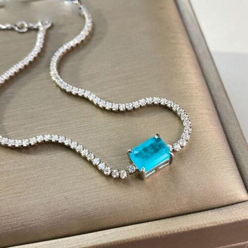 Fashion 100% 925 Sterling Silver Created Square Temperament Bracelets For Women High Carbon Diamond Fine Jewelry Wholesale Gift