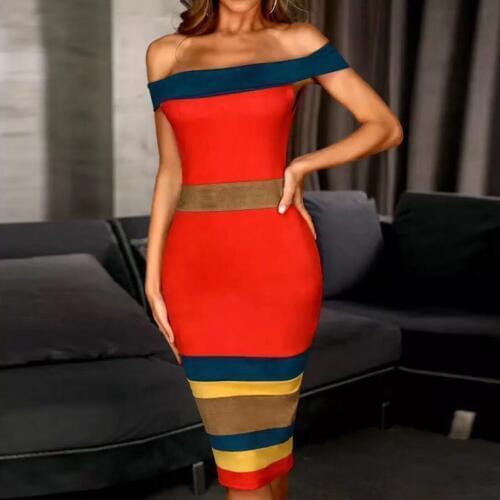 Seamyla Elegant Women Bandage Dress Summer 2020 New Midi Club Celebrity Party Dress Bodycon Sexy Slash Neck Dresses Vestidos