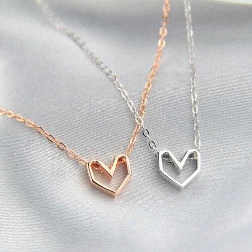 925 Sterling Silver Heart Shape Charm Necklace For Women Wedding Party Jewelry Accessories Choker dz501