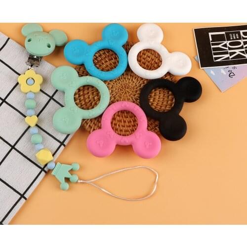 Kovict 1pc Baby Koala Silicone Teether Teething Chew Toy Infant Teether Beads DIY Necklace Nursing Pendant Food Grade Silicone