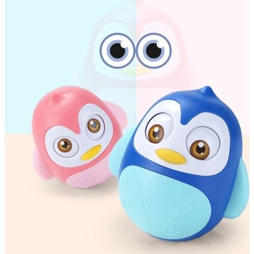 1 Piece Portable Cute Winking Tumbler Toy Music Wobbler Baby Toy 6 to 12 Months Tumbler Toy for Boys Girls