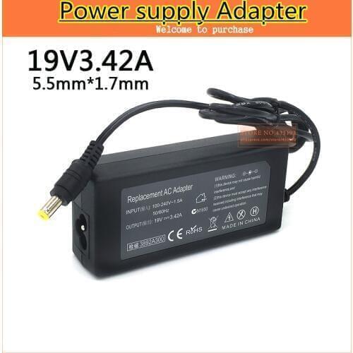 HOT NEW AC Adapter Converter 19V 3.42A 65W Power Supply Charger Cord for Acer Gateway Aspire 1640 1400 5.5mm*1.7mm