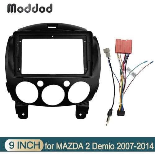Car Radio 9 inch Screen Fascia for Mazda 2 Demio 2007+ Stereo Panel Dashboard Refit Installation Trim Kit GPS DVD Frame Bezel