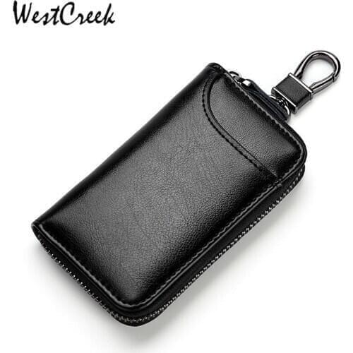 Genuine Leather KeyChain Unisex Key Bag Multifunction Organizer Wallet Holder Smart Housekeeper Car Small Key Case Keys Pouch