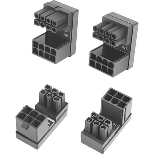 Desktop Computer GPU 6PIN 8PIN 180° Turn Cables Adaptor Graphics Card 180 Degrees Power Supply Cables Management Ports