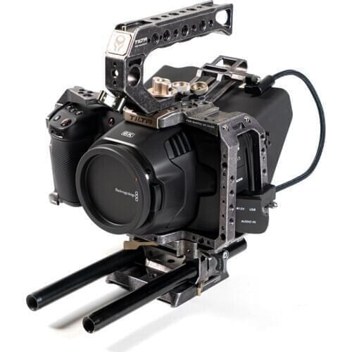 Tilta BMPCC 4K 6K Camera Cage Full Cage Rig Baseplate for BlackMagic BMPCC 4K 6K Top Handle Sunhood Tactical finished Black Cage