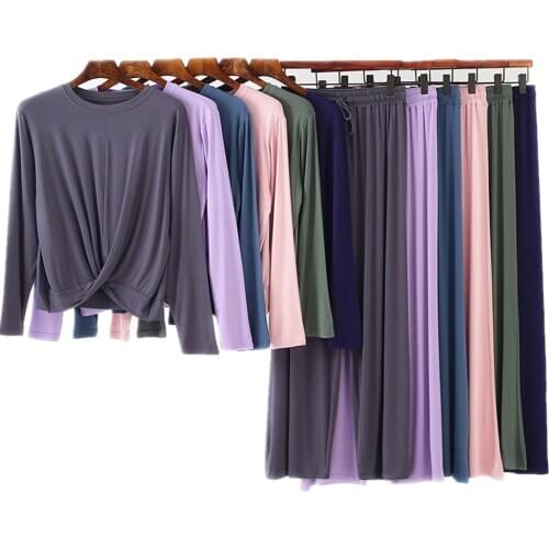 Modal Pajamas Set Women Pyjamas Homewear Long Sleeve Sleepwear M-XXL Plus Size Home Clothes Night Suit Women Autumn Female