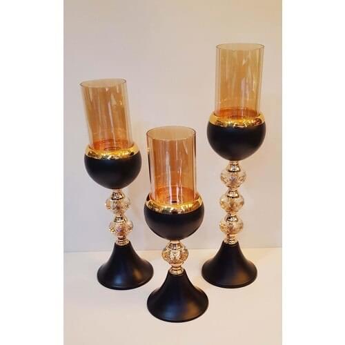 Decorative pcs Set Black Gold Candelabrum Candle Holder Set