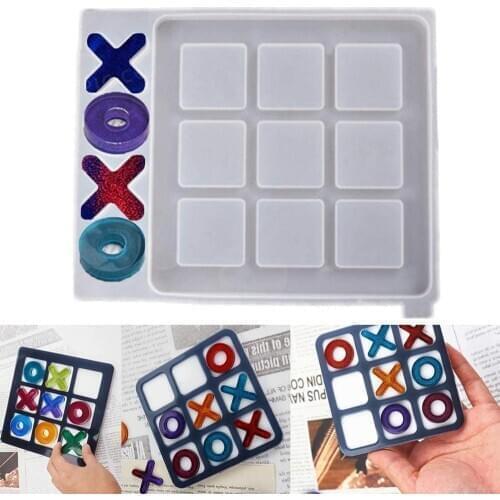 Board Game Silicone Resin Mold Kit Modern Farmhouse Porch Decor Coffee Game Table Decor Trouble Game for Kids Friends Adults