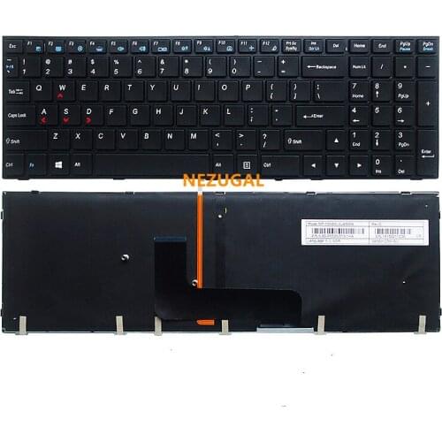 New for Clevo P651 P651SE P655 P671 P655SE P671SG P650HP3 P650 P670RE3 P670RG P650RE3 P650RE6 Keyboard US Backlit Frame