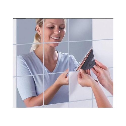 New Arrival High Quality 9Pcs Square Mirror Tile Wall Stickers 3D Decal Mosaic Home Room Decoration DIY For Living Room Porch