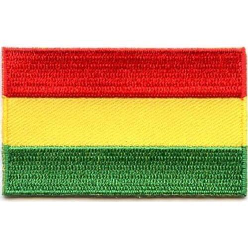 Bolivia Flag Patch for clothes Made by Twill MOQ50pcs Flat Broder with Iron On Backing free shipping by Post