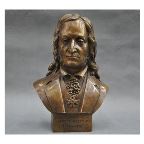 Details about 8'' Italian Great Musician Niccolo Paganini Bust Bronze Statue
