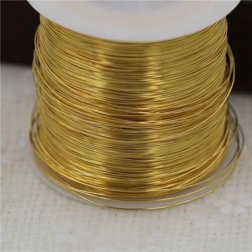 1Roll 0.2 0.3 0.4 0.5 0.6 0.8mm 14K Gold Plated Brass Wire Handcrafts Thread Beading Wire Quality for gold Jewelry Earring DIY