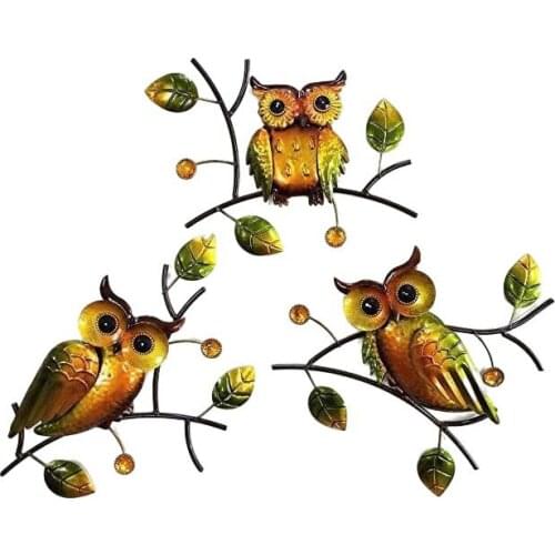 Retro metal owl ornaments ornaments pastoral home window decoration jewelry creative wall hanging wrought iron owl crafts